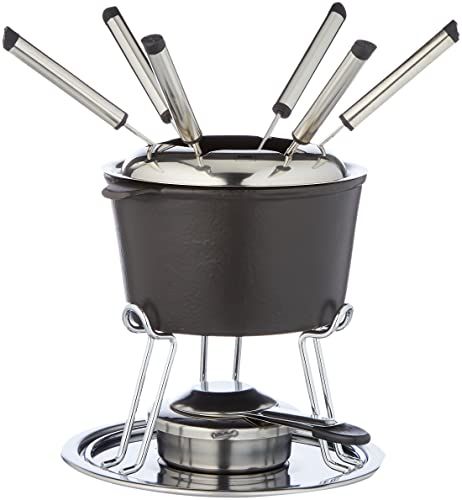 Kela Keuken Fondue - Roestvrij Staal - Zilver/Zwart - 20 x 20 x 19.5 cm