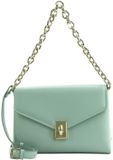 FURLA Leren Schoudertas Meridiana Crossbody Bag With Double Strap Acquamarina Lichtblauw
