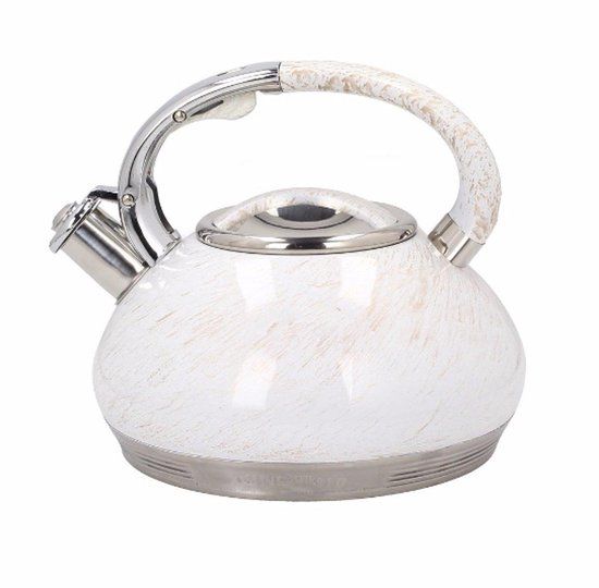 Edenberg EB-1935 Fluitketel - 3.5 liter - originele RVS fluitketel - wit