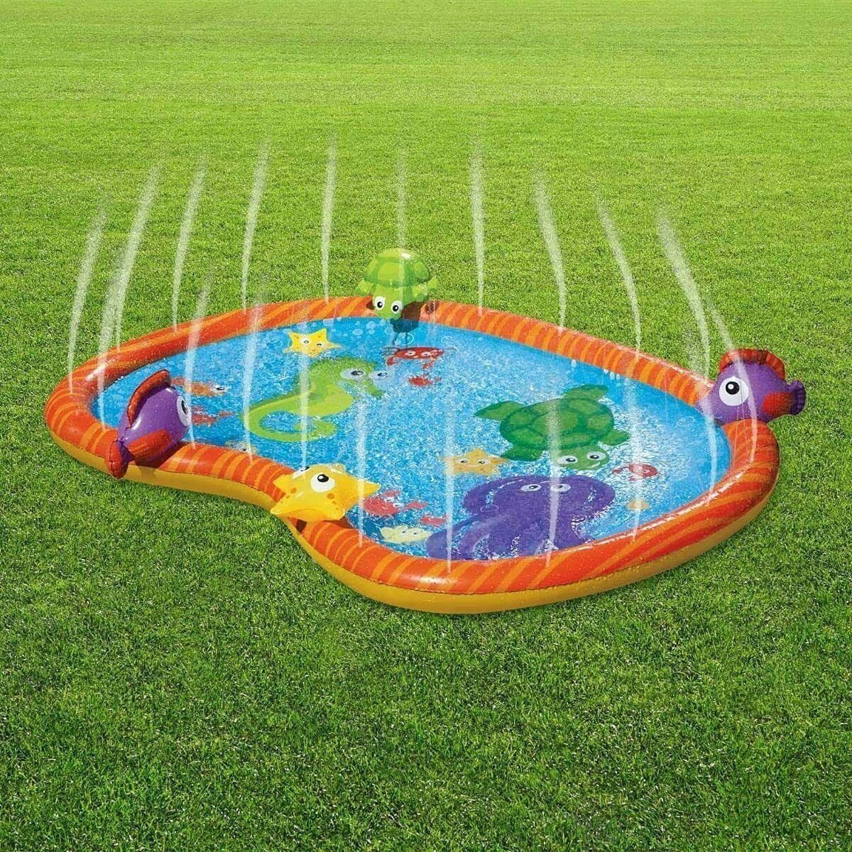 CKB Sprinkler Pad Waterspeelmat - Blauw - Zeeleven - Vinyl