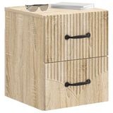 vidaXL Muurbevestigde Nachttafel Sonoma Eiken 34,5 x 33 x 40 cm