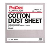 ProDec Contractor 12ft x 9ft Katoenen Stofdoek voor Decoratie, Tapijtbeschermer, Wasbare Dumpdoek, Verfschild, Schilderijvellen, Zware Stofvellen voor Meubels, Verfdoek