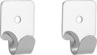Merkloos 4x Luxe kapstokhaken / jashaken met enkele haak - hoogwaardig mat vernikkeld metaal - 4.1 x 3.0 cm - kapstokhaakjes
