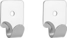 Merkloos 4x Luxe kapstokhaken / jashaken met enkele haak - hoogwaardig mat vernikkeld metaal - 4.1 x 3.0 cm - kapstokhaakjes