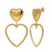 Lucardi Dames Stainless steel oorknoppen hart voor dames - Oorbellen - Staal - Goudkleurig