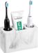 Merkloos Luxspire Toothbrush Holder with 3 Slots for Electric Toothbrush and Toothpaste - Large Size 16x7x9.6 cm - Resin Storage Organizer for Bathroom Accessories Set - Vanity Counter Sink Caddy in Marble Gravel White
