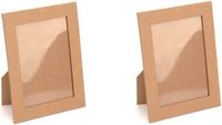 Glorex Cadre photo - 2x - À peindre soi-même - Décorer - DIY - Marron - Carton - 16,5 x 12 cm