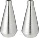 CEPEWA Set van 2x stuks ronde bloemenvaas zilver van keramiek 14 x 28 cm