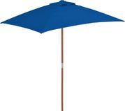 vidaXL Parasol met houten paal 150x200 cm blauw