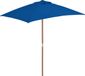 vidaXL Parasol met houten paal 150x200 cm blauw