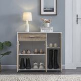 en.casa Halmeubel Bobeck 72x80x28 cm wit en eikenkleurig