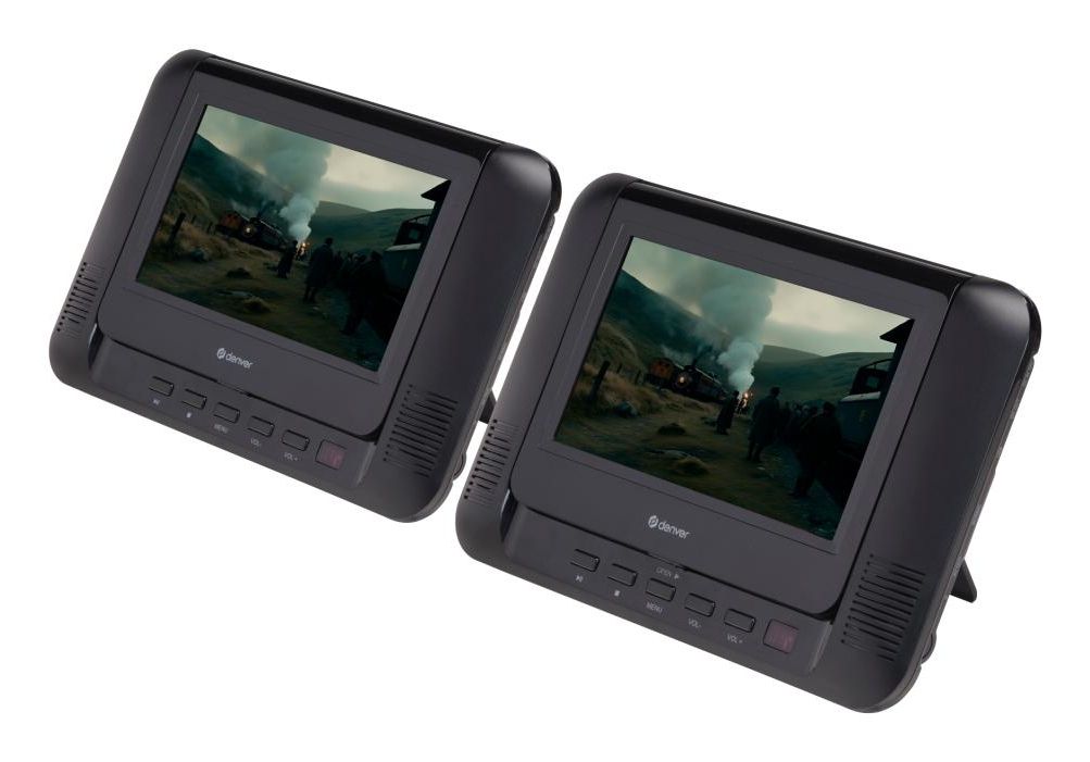 Denver Draagbare DVD Speler Auto - 7 inch - 2 schermen - Incl. Bevestigingsriemen - USB - MTW793