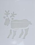 Bellatio Decorations Kerst raamsjabloon rendier - wit - 35 cm