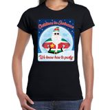 Bellatio Decorations Fout Kerst t-shirt / shirt - Christmas in Suriname we know how to party - zwart voor dames - kerstkleding / kerst outfit XXL
