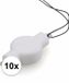 Merkloos Lampion LED lampjes - 10x stuks - Kunststof - Wit - Rond