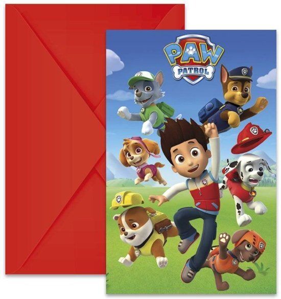 Partywinkel Paw Patrol Let's Roll uitnodigingen 6 st.