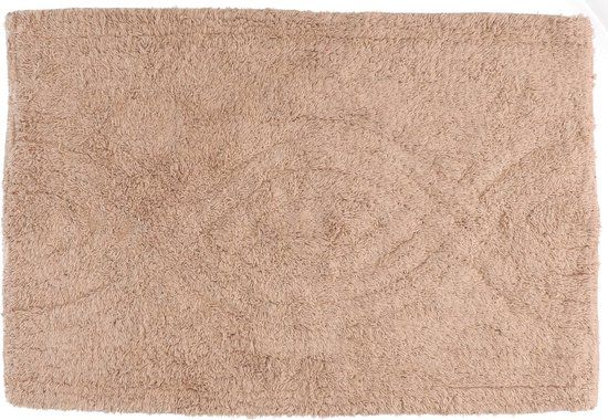 Items Badmat bruin - 80 x 50 cm - Rechthoekig - Katoen - Wasbaar