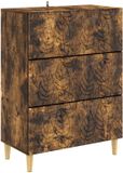 vidaXL Ladekast Gerookt eiken 66 x 34,5 x 90 cm Bewerkt hout