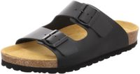 Natural Sense mannen pantoffels muiltjes sandalen leer zwaart 1152530