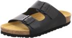 Natural Sense mannen pantoffels muiltjes sandalen leer zwaart 1152530
