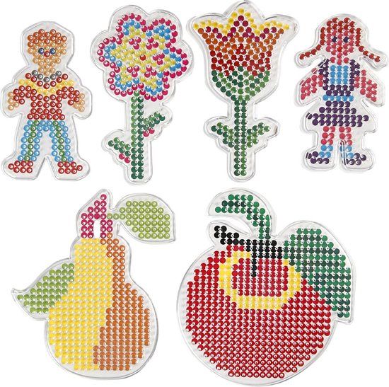 Creativ Company Creotime Onderplaat Strijkkralen Kinderen Met Bloemen 6 Stuks