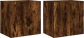 vidaXL Tv-wandmeubels 2 st 40,5x30x40 cm bewerkt hout gerookt eiken