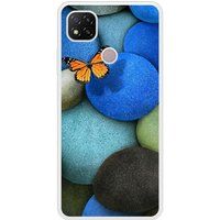 Xiaomi Redmi 9C Papillon galet bleu verstevigd hoesje met sublimatie bedrukking