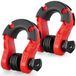 VEVOR D-ringsluiting 8 T, set van 2 stuks schakels van gelegeerd staal, 30 T breukvastheid met 22 mm schroefstift, sleepbeugel voor terreinvoertuigen, sleepaccessoires voor jeeptrucks, rood