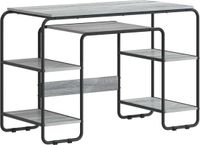 vidaXL Bureau met opslag Grijs Sonoma 113.5 x 52 x 75.5 cm