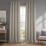 HPD Half Price Drapes Doorvoertule linnen gordijnen 274 cm lange kamer verduisterende gordijnen voor slaapkamer en woonkamer (1 paneel), 50W x 108L, havermout