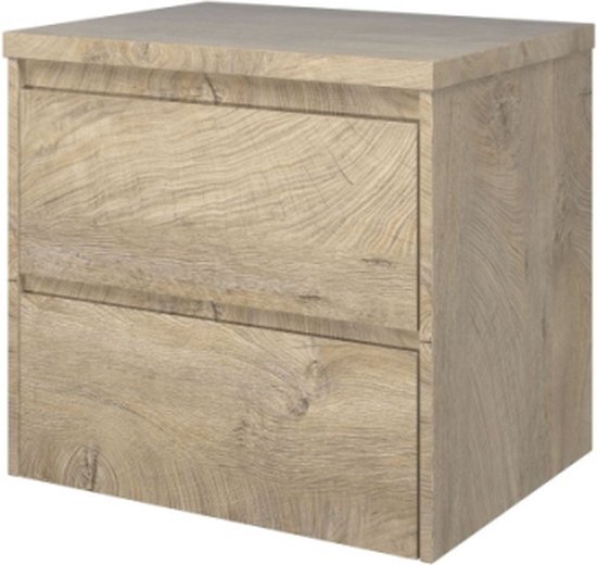 Proline Top badmeubelset 60x46x55.2cm Set afdekplaat en onderkast symmetrisch Raw oak 1817241