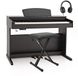 Gear4music DP-10X Digitale Piano, Bankpakket, Mat Zwart