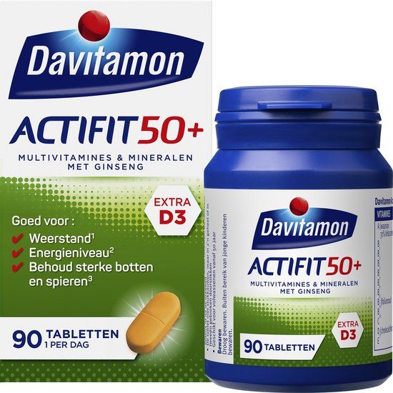 Davitamon Actifit 50+ met Ginseng - Multivitamine voor 50 plussers - 90 Tabletten