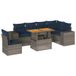 vidaXL 7-delige loungeset met kussens, polyrattan, grijs