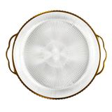HOME DECO FACTORY, KA0596, Round Mirage Plastic Tray, Elegant and Durable Design, Ideal for Parties and Picnics, Easy to Clean, 385 cm, White