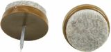 AMIG Patins en feutre/protections de meubles avec clou - 4x - D22 mm - marron