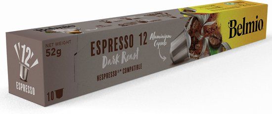 Belmio Espresso DARK ROAST Koffiecups - 10 stuks - Compatibel met Nespresso