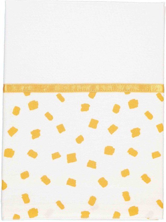 Briljant Baby Laken met Bies voor Ledikant 100 x 150 - Flocks - Honey - Geel