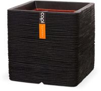 Capi Europe Bloempot vierkant Rib NL - 30x30x30 cm - Zwart