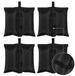 Sacs de sable pour pavillons - Sacs de lestage pour parasols, pavillons et poteaux de tente - Jeu de 4 - Exécution robuste - Tissu - Noir