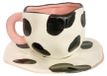 Solidchoice - Tasse en céramique faite à la main avec soucoupe