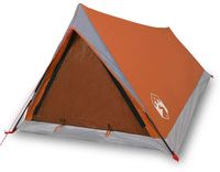 vidaXL Tent - 2-persoons - waterdicht - grijs en oranje