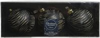 Decoris Kaemingk B.V. 6x stuks luxe glazen kerstballen brass zwart met goud 8 cm