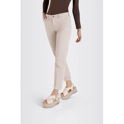 MAC regular fit broek Chino turn up zand