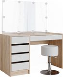 Vicco Kaptafel set met kruk Sherry Wit/Sonoma 120 cm