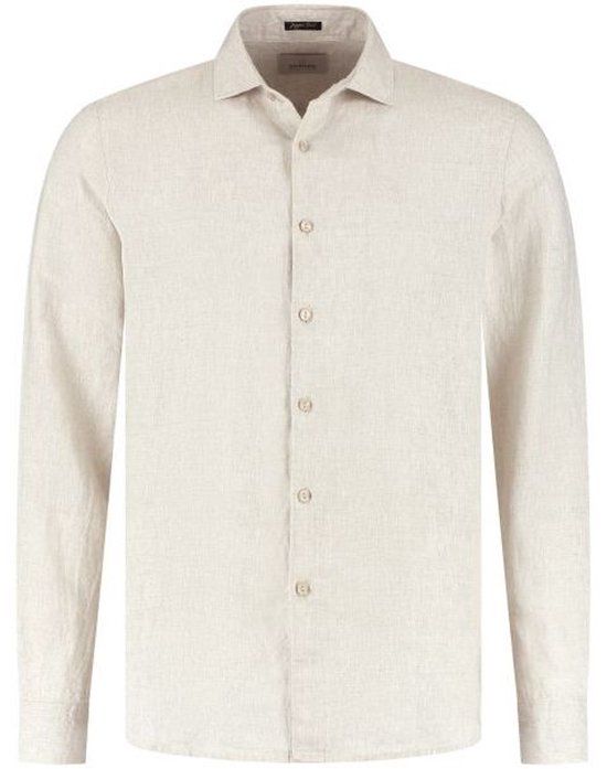 Dstrezzed Heren shirt SAND MELANGE Lange mouw Katoen Gestreept Klassieke kraag M