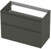 INK - Onderkast 2 Laden Greeploos Gelakt 45gr A-symmetrisch - 900x450x650 Mm - Mat Beton Groen