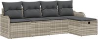 vidaXL Banc de jardin gris clair poly rotin
