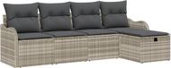 vidaXL Banc de jardin gris clair poly rotin