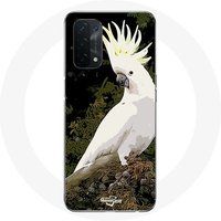 Maniacase Hoesje voor Oppo A74 5G Cacatoes White Papegaaien op de Boom